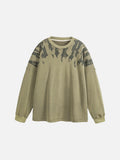 Tonal Flame Graphic Oversized Sweatshirt