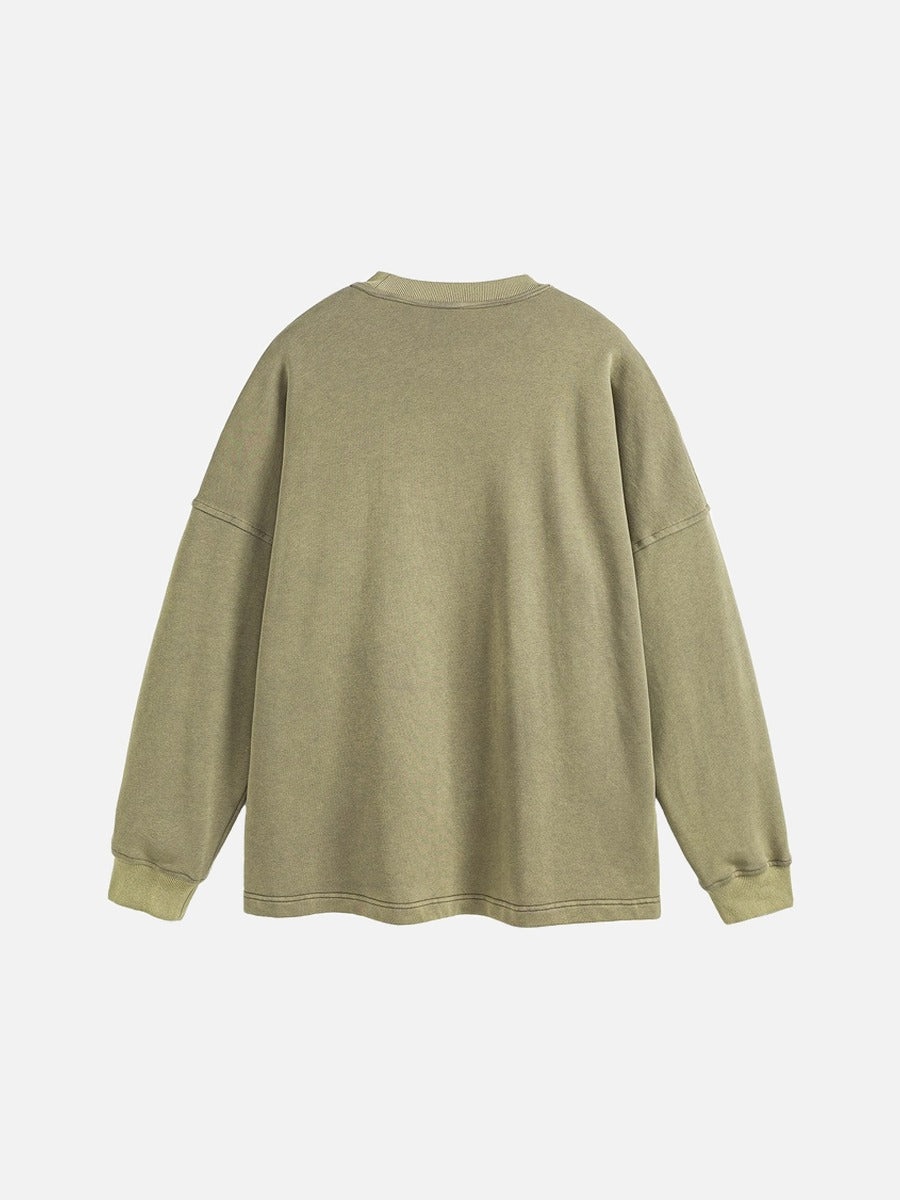 Tonal Flame Graphic Oversized Sweatshirt
