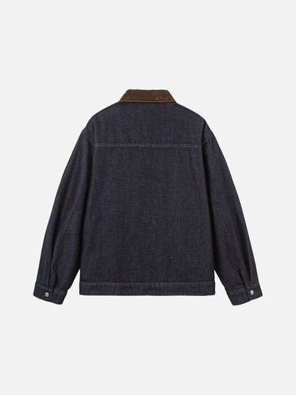 Indigo Blue Denim Jacket with Toggle Clasps