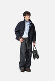 Contrasting Corduroy Collar Relaxed Jacket