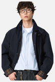 Contrasting Corduroy Collar Relaxed Jacket