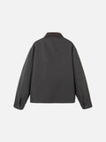 Contrasting Corduroy Collar Relaxed Jacket