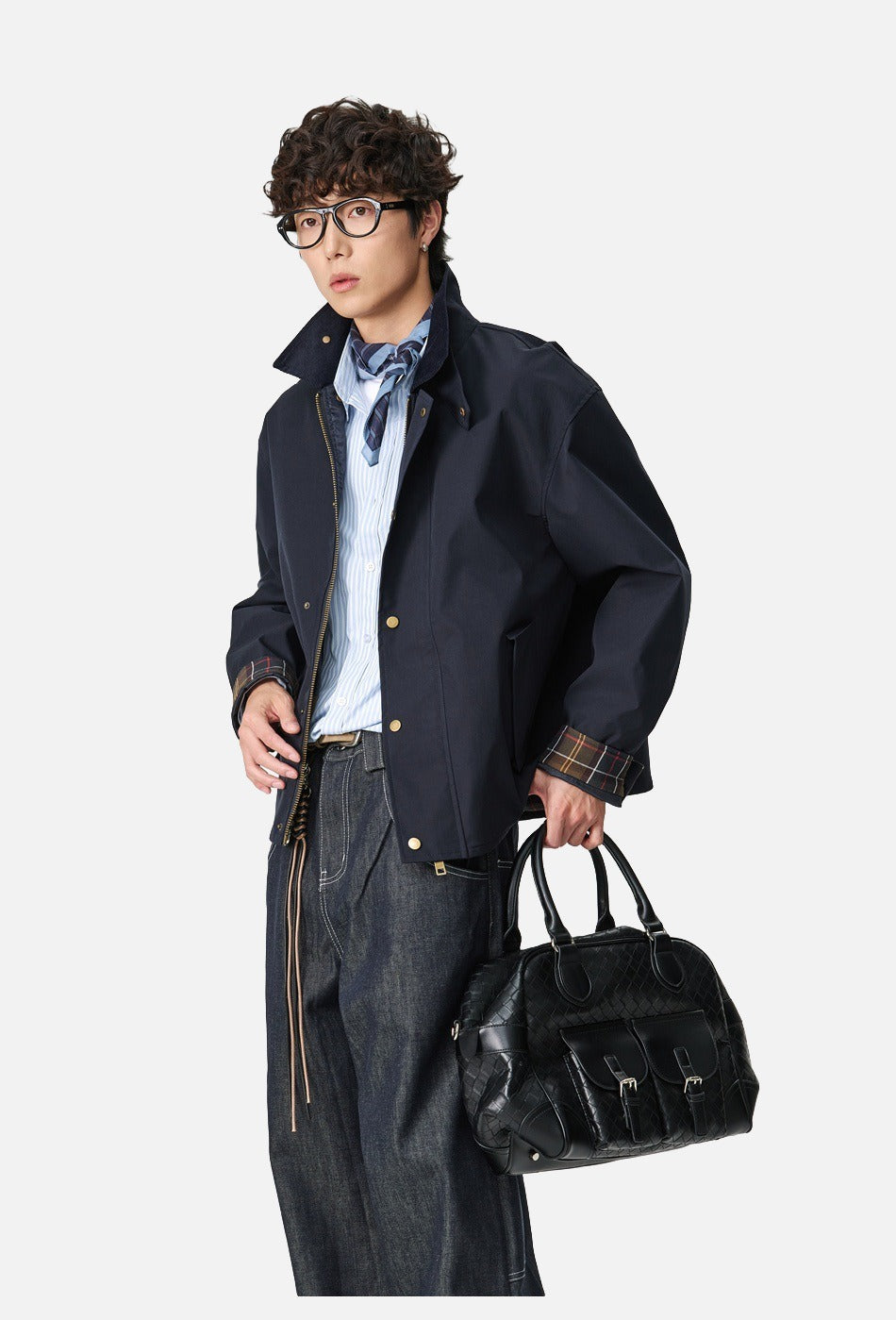Contrasting Corduroy Collar Relaxed Jacket