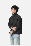 Contrasting Corduroy Collar Relaxed Jacket