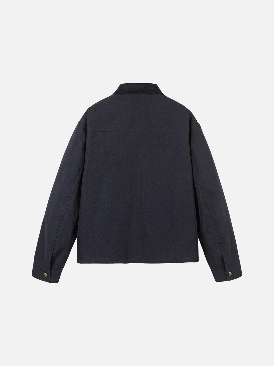 Contrasting Corduroy Collar Relaxed Jacket
