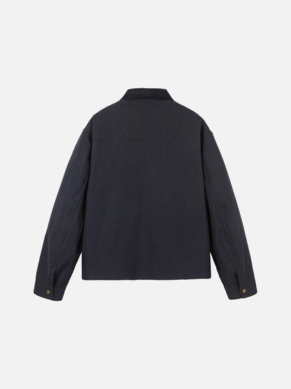 Contrasting Corduroy Collar Relaxed Jacket
