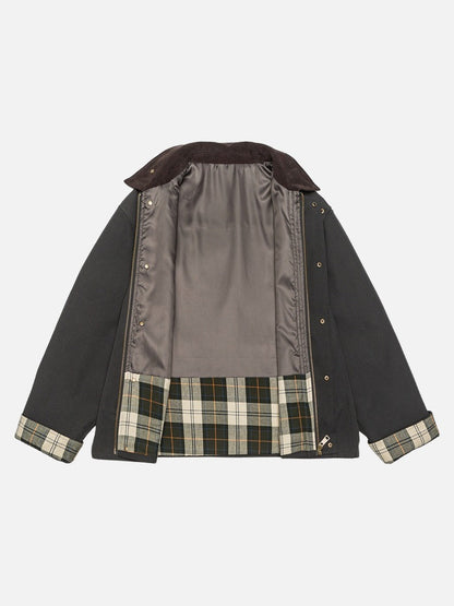 Contrasting Corduroy Collar Relaxed Jacket