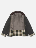Contrasting Corduroy Collar Relaxed Jacket