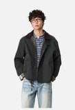 Contrasting Corduroy Collar Relaxed Jacket