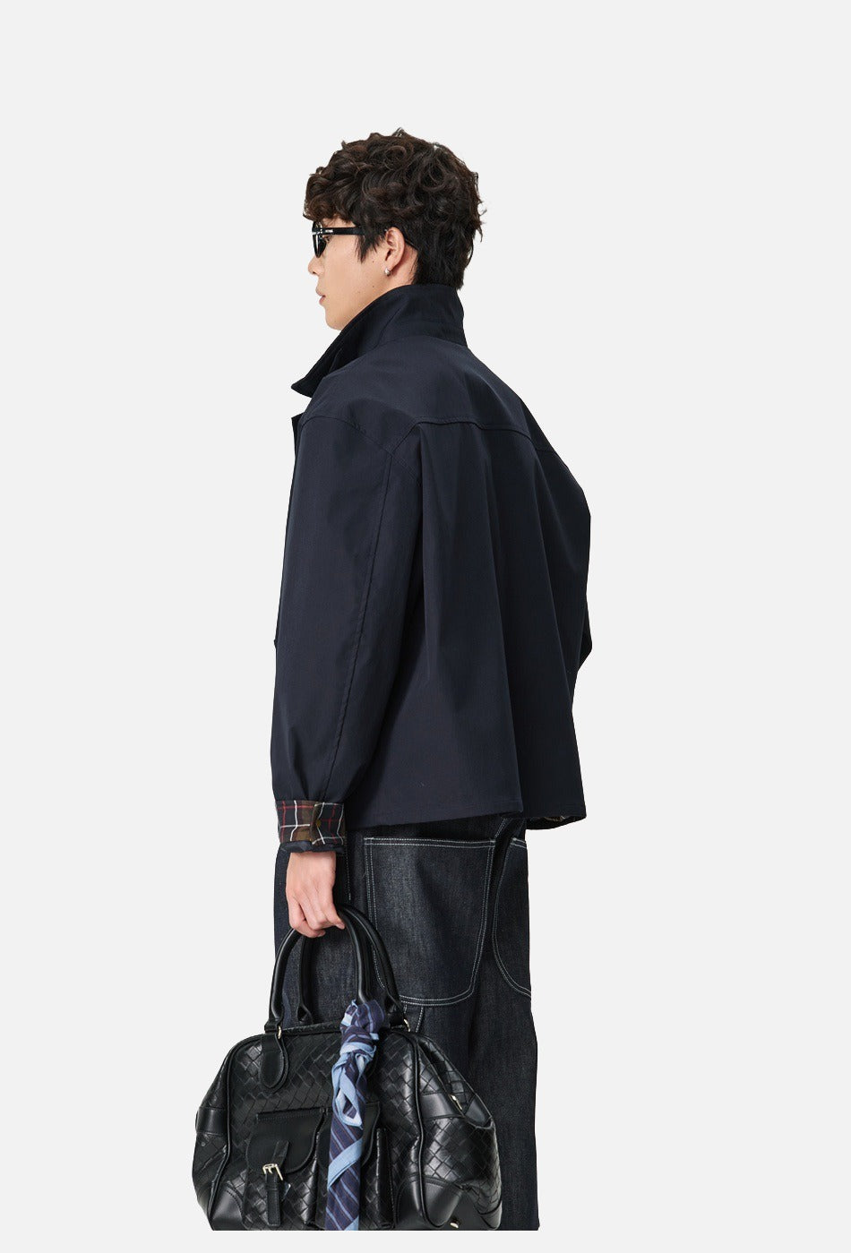 Contrasting Corduroy Collar Relaxed Jacket