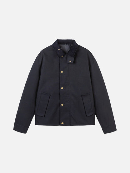 Contrasting Corduroy Collar Relaxed Jacket