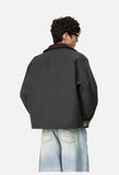 Contrasting Corduroy Collar Relaxed Jacket