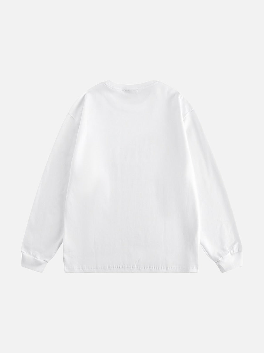 Abstract Ghostly Graphic Oversized Top