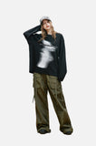 Abstract Ghostly Graphic Oversized Top