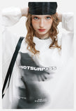 Abstract Ghostly Graphic Oversized Top