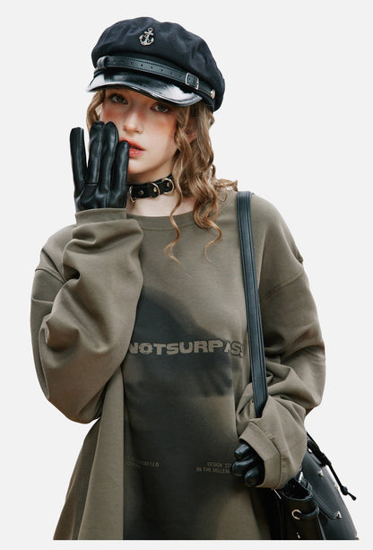 Abstract Ghostly Graphic Oversized Top