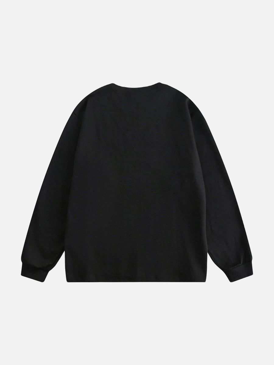 Abstract Ghostly Graphic Oversized Top