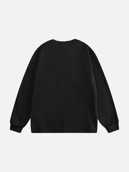 Abstract Ghostly Graphic Oversized Top