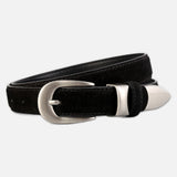 Antique Silver-Tipped Suede Women's Belt