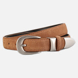 Antique Silver-Tipped Suede Women's Belt