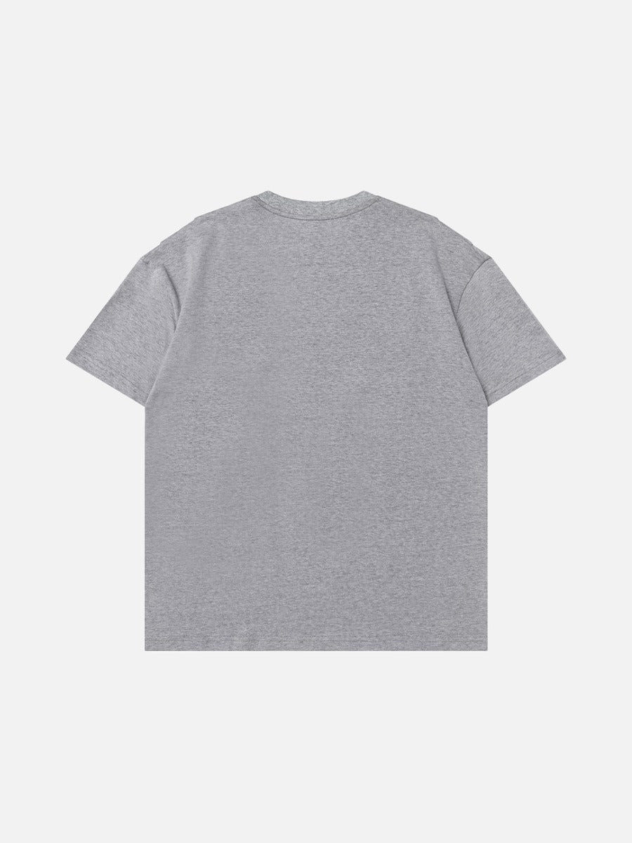 DAXUEN Heather grey short-sleeve T-shirt with unique paneling