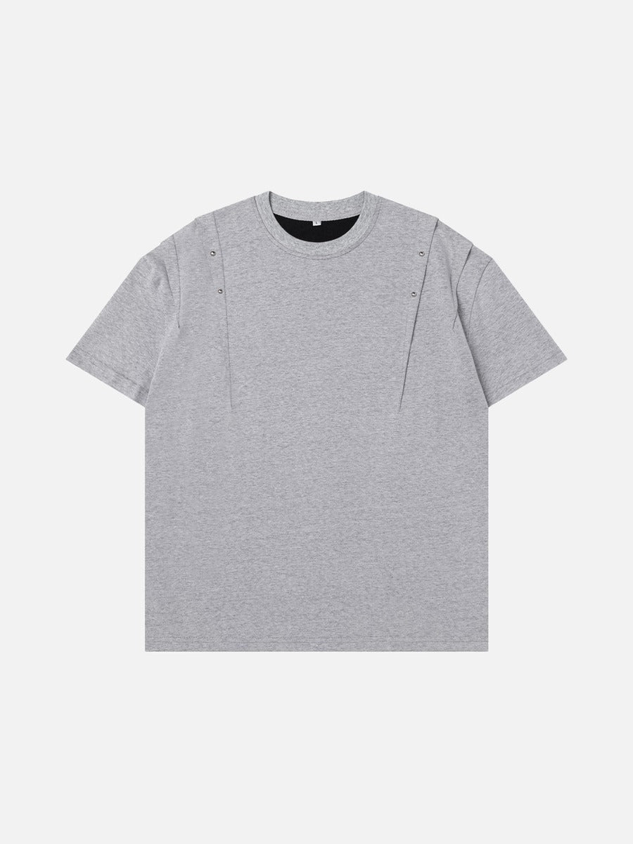 DAXUEN Heather grey short-sleeve T-shirt with unique paneling