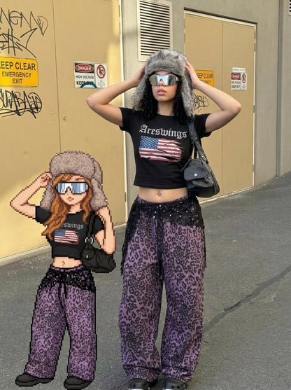DAXUEN Areswings distressed graphic t-shirt — model photo
