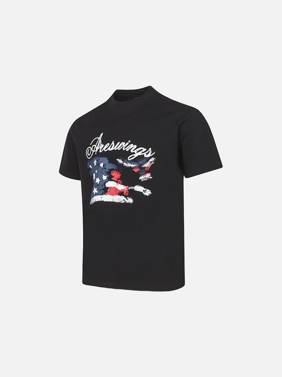 DAXUEN Areswings graphic t-shirt with American flag design