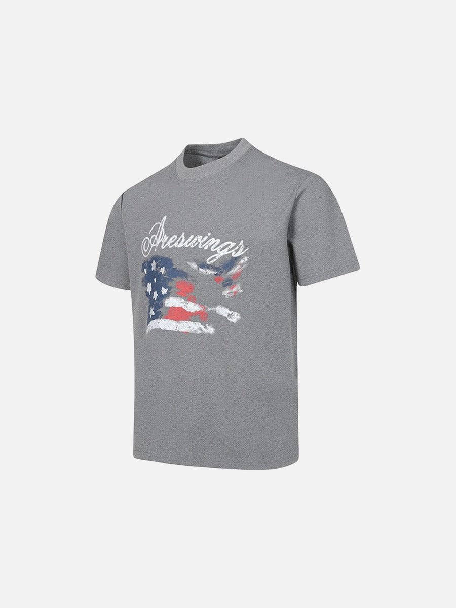 DAXUEN Areswings graphic t-shirt with American flag design