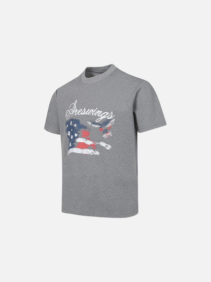 DAXUEN Areswings graphic t-shirt with American flag design