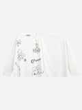 DAXUEN White long sleeve t-shirt with graphic prints