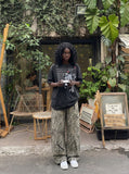 DAXUEN Oversized short-sleeved t-shirt with graphic print — model photo