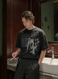 DAXUEN Oversized short-sleeved t-shirt with graphic print — model photo
