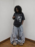 DAXUEN Oversized short-sleeved t-shirt with graphic print — model photo