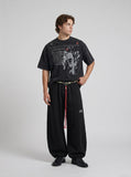 DAXUEN Oversized short-sleeved t-shirt with graphic print — model photo