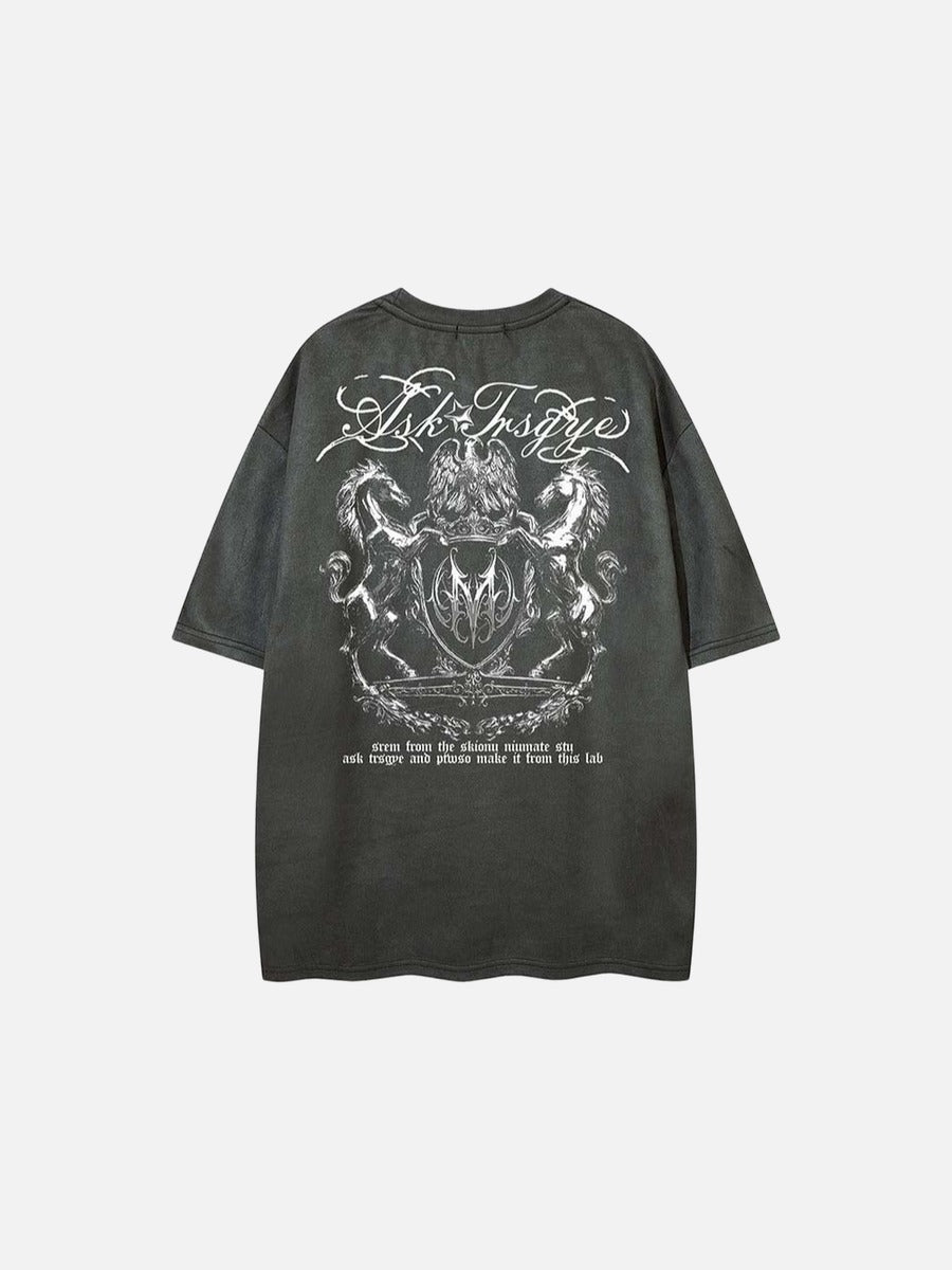 DAXUEN Oversized short-sleeve T-shirt with script graphics