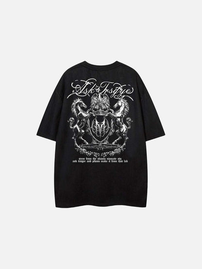 DAXUEN Oversized short-sleeve T-shirt with script graphics
