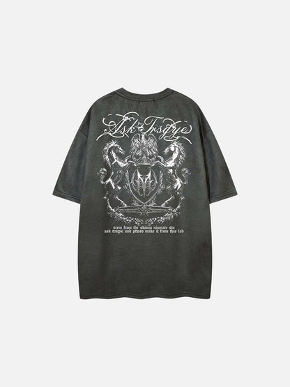 DAXUEN Oversized short-sleeve T-shirt with script graphics
