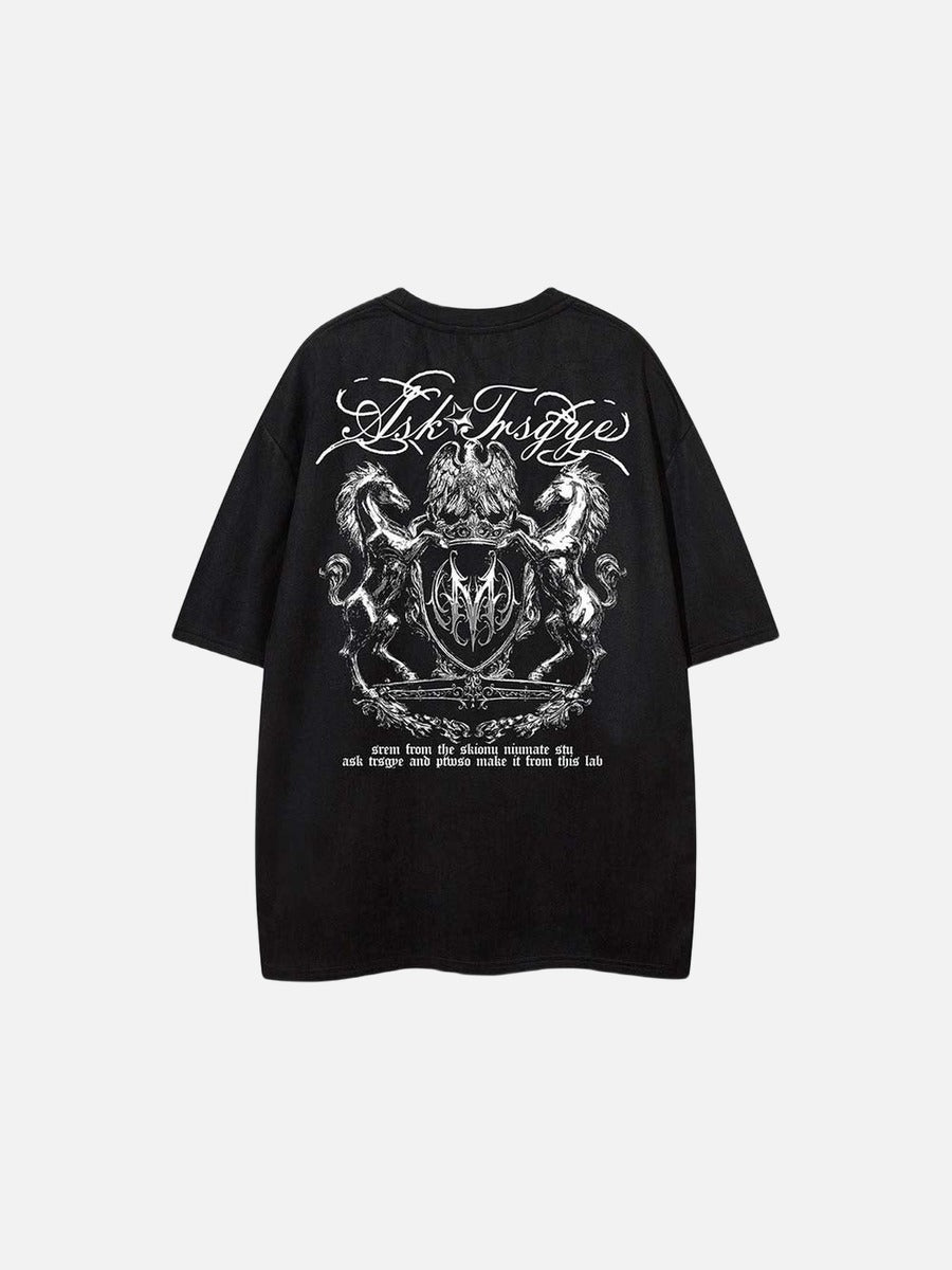 DAXUEN Oversized short-sleeve T-shirt with script graphics