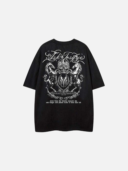 DAXUEN Oversized short-sleeve T-shirt with script graphics