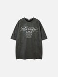 DAXUEN Oversized short-sleeve T-shirt with script graphics
