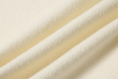 DAXUEN beige knit asymmetric double-layer high collar sweater