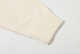 DAXUEN beige knit asymmetric double-layer high collar sweater
