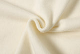 DAXUEN beige knit asymmetric double-layer high collar sweater