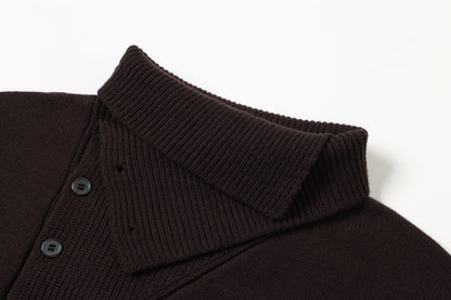 DAXUEN beige knit asymmetric double-layer high collar sweater