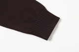 DAXUEN beige knit asymmetric double-layer high collar sweater