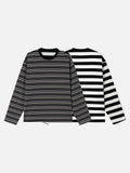 DAXUEN black and white asymmetric stripe oversized long sleeve top