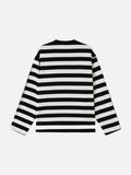 DAXUEN black and white asymmetric stripe oversized long sleeve top