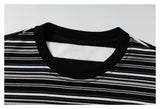 DAXUEN black and white asymmetric stripe oversized long sleeve top