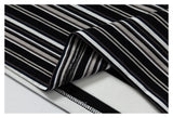 DAXUEN black and white asymmetric stripe oversized long sleeve top